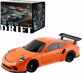 2.4G RC Mini Racing Drift Car with Lights Kit, 1/43 Scale 2.4G RC Electric 4WD High-Speed Sports Car Remote Control Car for Boys Teens Adults -RTR