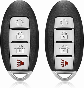2 Keylessbest Replacement for Nissan Pathfinder Murano SV Titan Key Fob Remote Control 2017 2018 2019 2020 4 Buttons 433MHz KR5S180144014,Black
