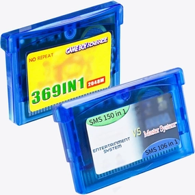 2Pcs Classic Game Cartridge ,369 in 1 Game and NES 150 SMS 106 in 1 Game ,Compatible with GBA, GBASP, GBM, NDS, and NDSL Game Consoles