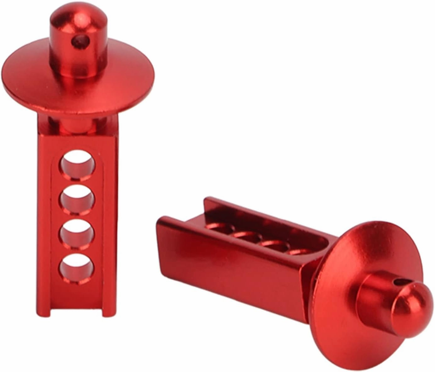 2Pcs Rc Body Post,Aluminum Alloy Rc Body Mount Post Rc Car Shell Column for Mini E Revo Mini Slash 1/16 Rc Car(Red) Car Model Accessory