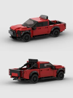 318PCS MOC Red Building Track Car Set Convertible Speed Champions Cars Sports Racing Vehicle Toys for Children Boy Audult