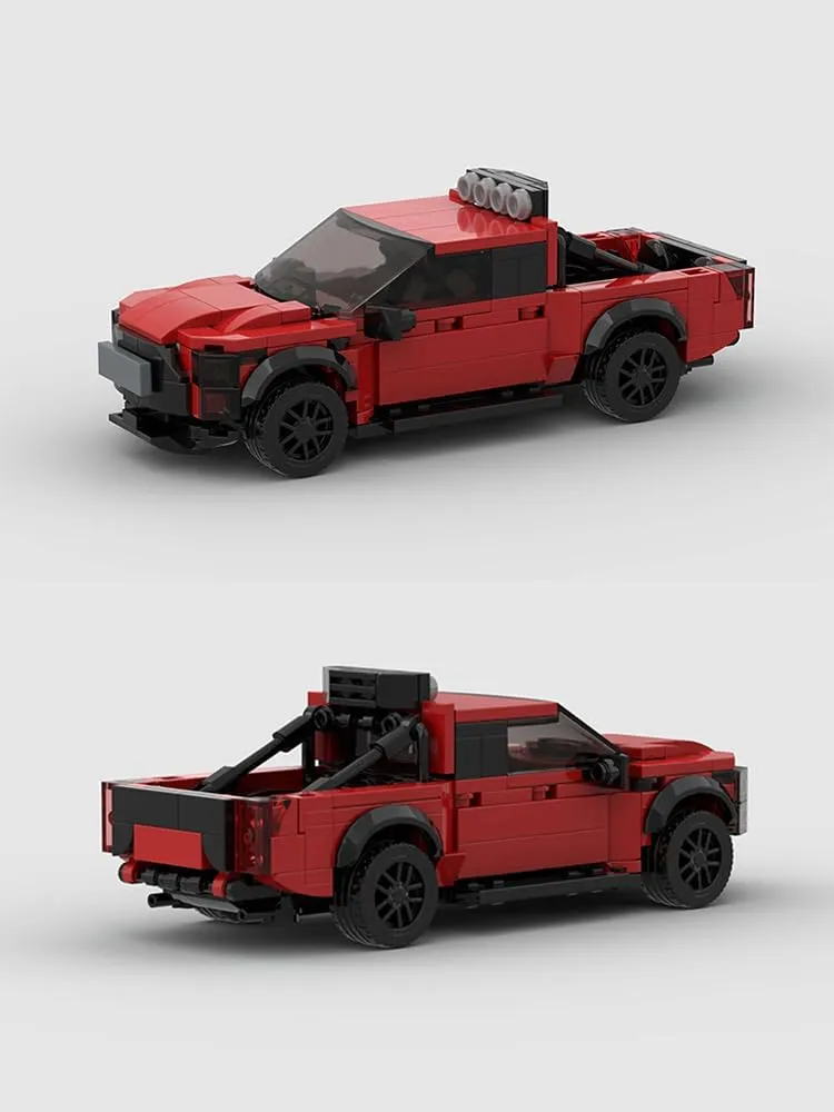 318PCS MOC Red Building Track Car Set Convertible Speed Champions Cars Sports Racing Vehicle Toys for Children Boy Audult
