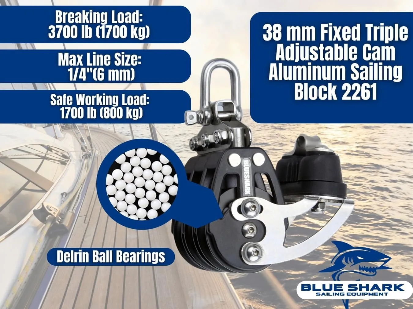 38mm Aluminum Sailing Blocks Choose Style and Quantity