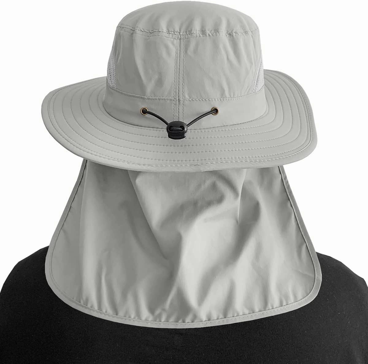 3 Pack Mens UPF 50  Wide Brim Sun Hat with Neck Flap for Fishing Hiking Garden
