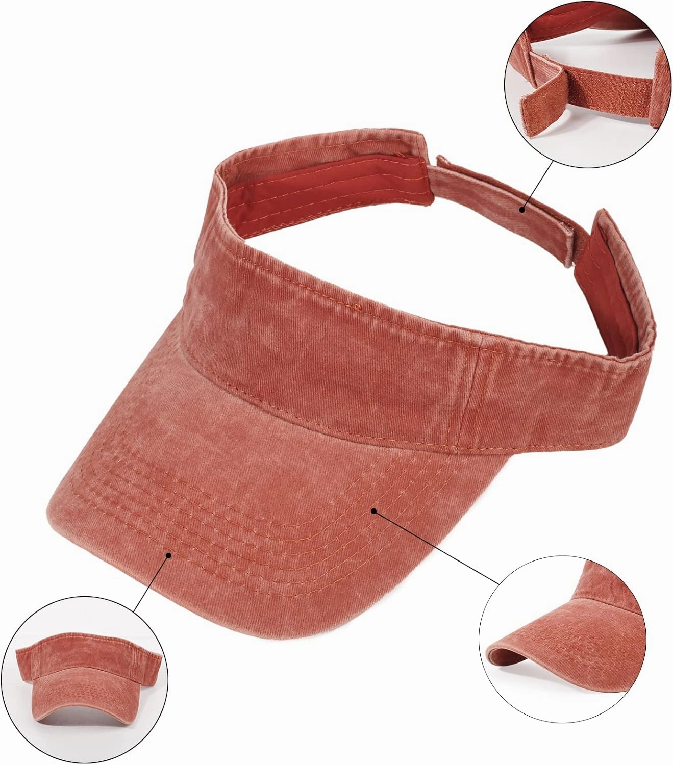 3 Pack Sun Visors for Women Men Cooling Lightweight Sports Sun Hats Adjustable Twill Cotton Run Visor