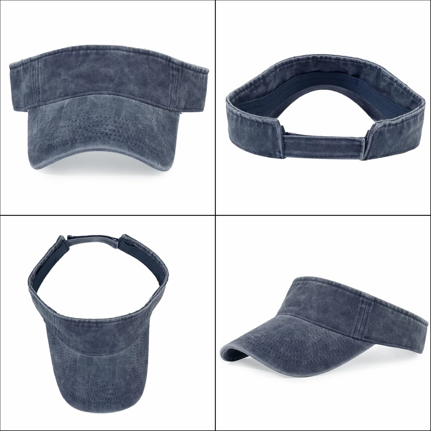 3 Pack Sun Visors for Women Men Cooling Lightweight Sports Sun Hats Adjustable Twill Cotton Run Visor