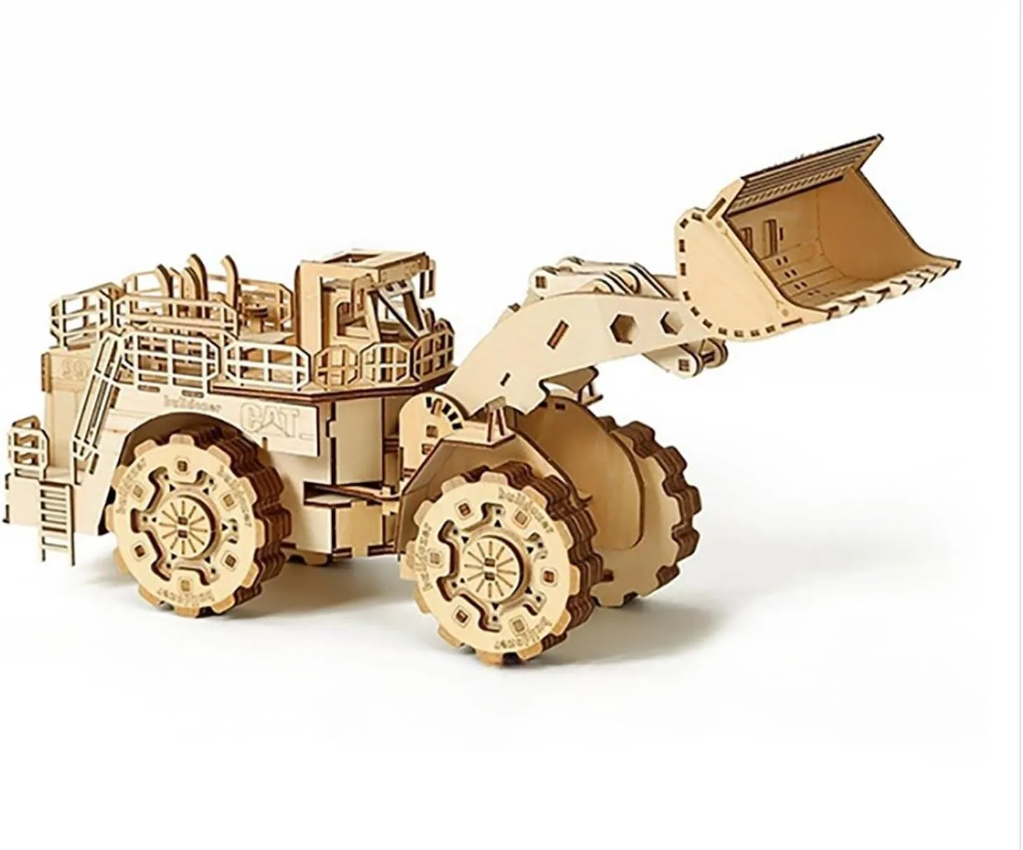 3D Wooden Retro Steam Train Model Kit - DIY Building Craft for Home Decor & Birthday Gift(Bulldozer)