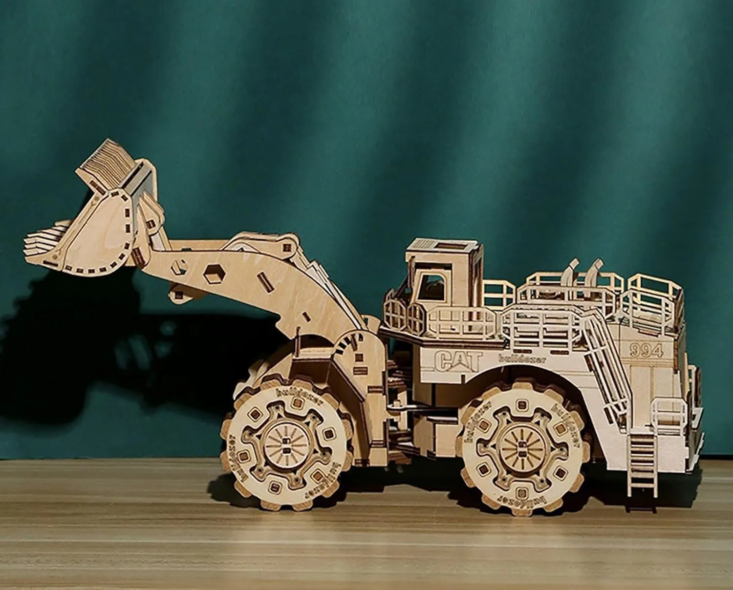 3D Wooden Retro Steam Train Model Kit - DIY Building Craft for Home Decor & Birthday Gift(Bulldozer)