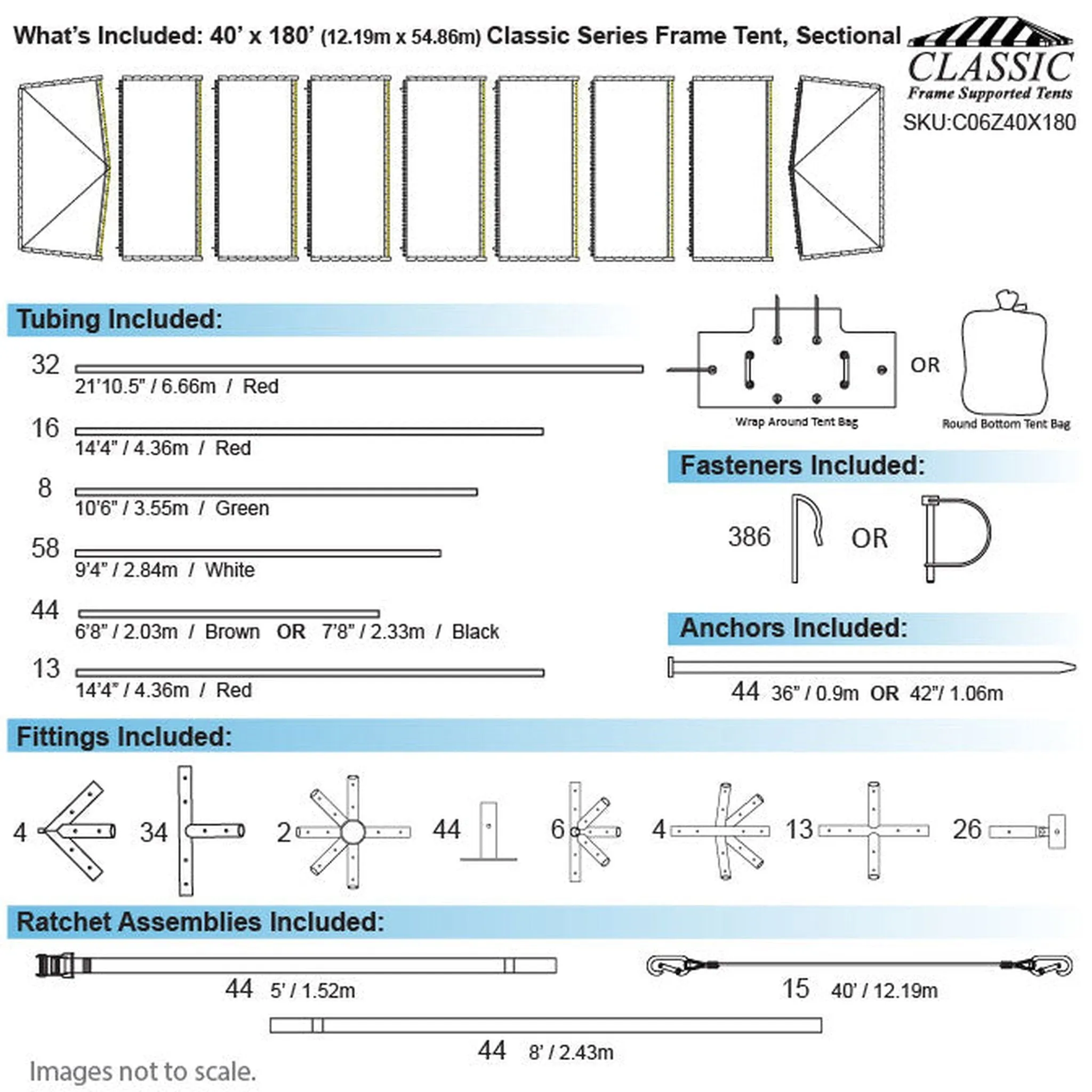 40x180 Classic Series Frame Tent