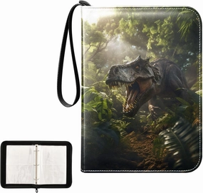 4 Pockets Trading Card Album Holder Book Folder Sports Card Binder Dinosaur Bush 2 400 Double Side Pockets for 3 Ring Binder Zipper