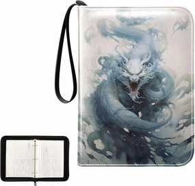 4 Pockets Trading Card Album Holder Book Folder Sports Card Binder Domineering Dragon 400 Double Side Pockets for 3 Ring Binder Zipper