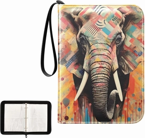 4 Pockets Trading Card Album Holder Book Folder Sports Card Binder Elephant 3 400 Double Side Pockets for 3 Ring Binder Zipper