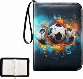 4 Pockets Trading Card Album Holder Book Folder Sports Card Binder Football Soccers 1 400 Double Side Pockets for 3 Ring Binder Zipper