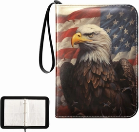 4 Pockets Trading Card Album Holder Book Folder Sports Card Binder Glede Flag 2 400 Double Side Pockets for 3 Ring Binder Zipper