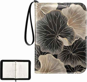 4 Pockets Trading Card Album Holder Book Folder Sports Card Binder Lotusleaves 400 Double Side Pockets for 3 Ring Binder Zipper