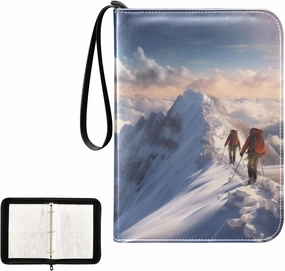 4 Pockets Trading Card Album Holder Book Folder Sports Card Binder Mountaineering 1 400 Double Side Pockets for 3 Ring Binder Zipper