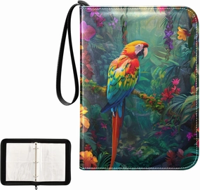 4 Pockets Trading Card Album Holder Book Folder Sports Card Binder Parrot Hylaea 400 Double Side Pockets for 3 Ring Binder Zipper