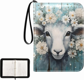 4 Pockets Trading Card Album Holder Book Folder Sports Card Binder Sheep 1 400 Double Side Pockets for 3 Ring Binder Zipper