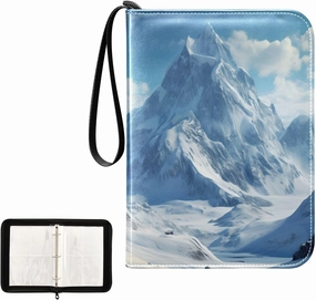 4 Pockets Trading Card Album Holder Book Folder Sports Card Binder Snow Moutain 1 400 Double Side Pockets for 3 Ring Binder Zipper