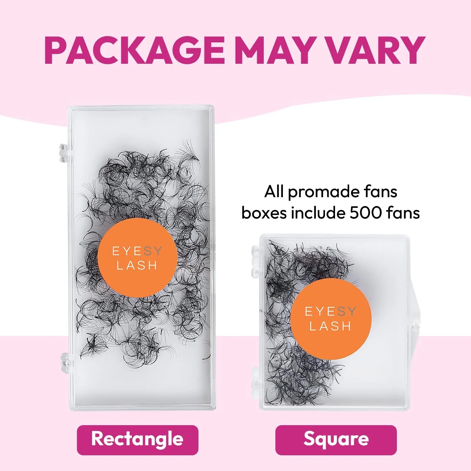 500 Promade Fans - 6D 0.07 Size 12mm Curl C - Volume Premade Lash Fans for Eyelash Extensions Middle Stem Handmade Loose Pre Made Eyelash Fluffy Soft Pointy Base