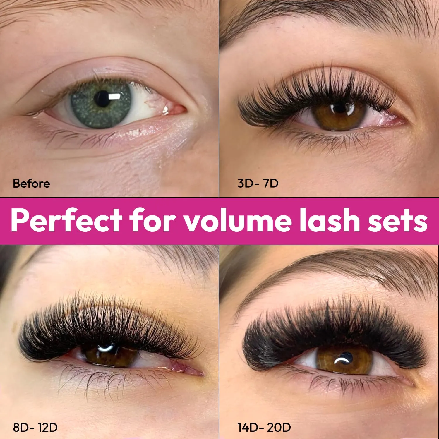 500 Promade Fans - 6D 0.07 Size 12mm Curl C - Volume Premade Lash Fans for Eyelash Extensions Middle Stem Handmade Loose Pre Made Eyelash Fluffy Soft Pointy Base