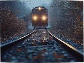 500 pcs Adult Wooden Jigsaw Puzzle，The Locomotive in The Train Tracks,Stunningly Vibrant Colors Flight of Thought，UAdults Funny Artwork，Pieces Fit Together Perfectly，Gifts for Family
