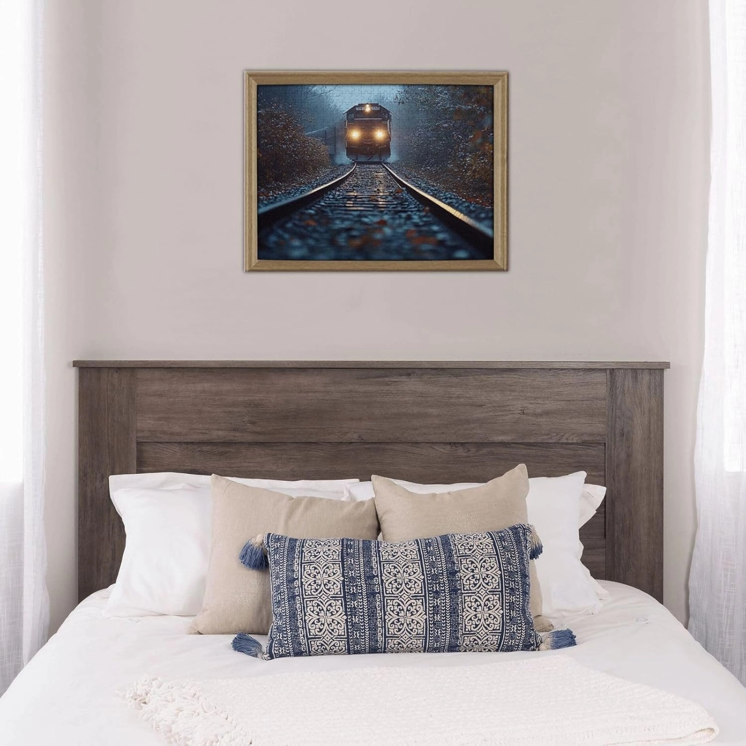 500 pcs Adult Wooden Jigsaw Puzzle，The Locomotive in The Train Tracks,Stunningly Vibrant Colors Flight of Thought，UAdults Funny Artwork，Pieces Fit Together Perfectly，Gifts for Family