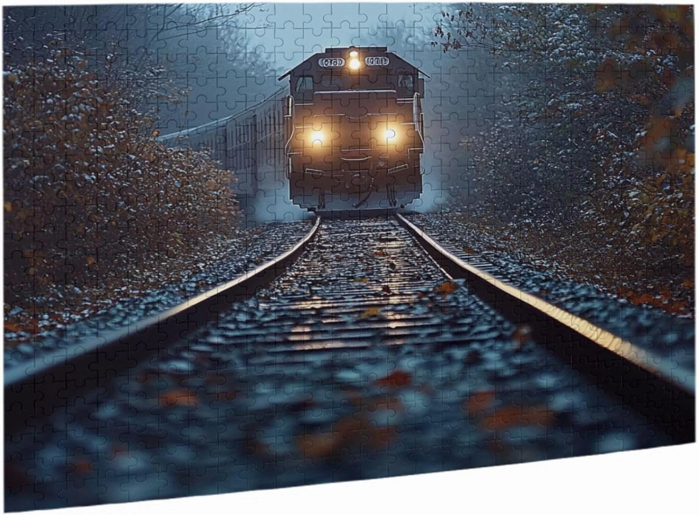 500 pcs Adult Wooden Jigsaw Puzzle，The Locomotive in The Train Tracks,Stunningly Vibrant Colors Flight of Thought，UAdults Funny Artwork，Pieces Fit Together Perfectly，Gifts for Family