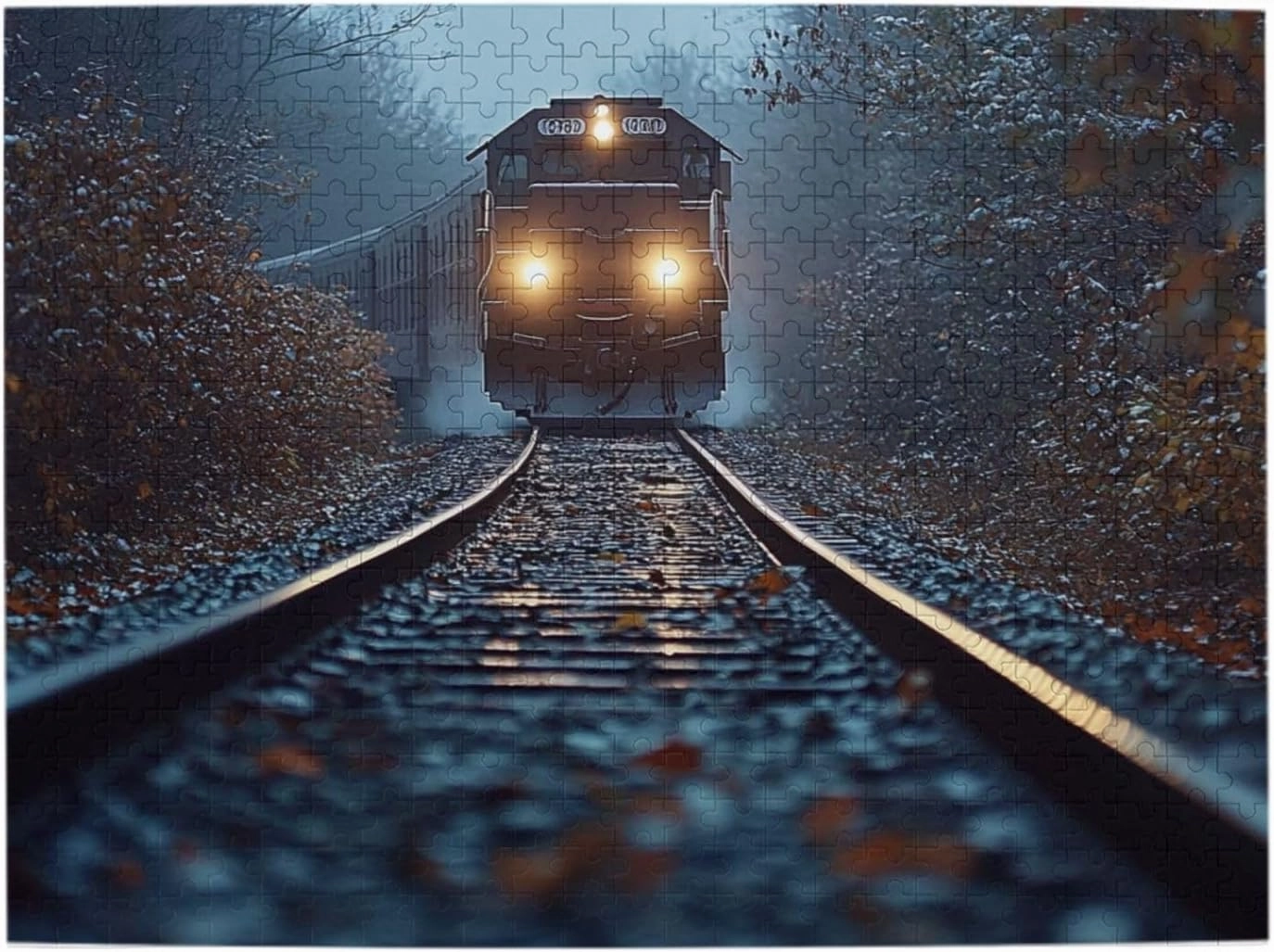 500 pcs Adult Wooden Jigsaw Puzzle，The Locomotive in The Train Tracks,Stunningly Vibrant Colors Flight of Thought，UAdults Funny Artwork，Pieces Fit Together Perfectly，Gifts for Family