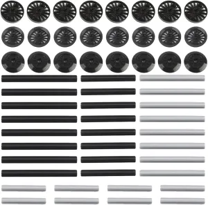 56Pcs Spare Parts Black Train Wheel Cross Axle Parts Replacement Pieces Set, Train Parts and Pieces