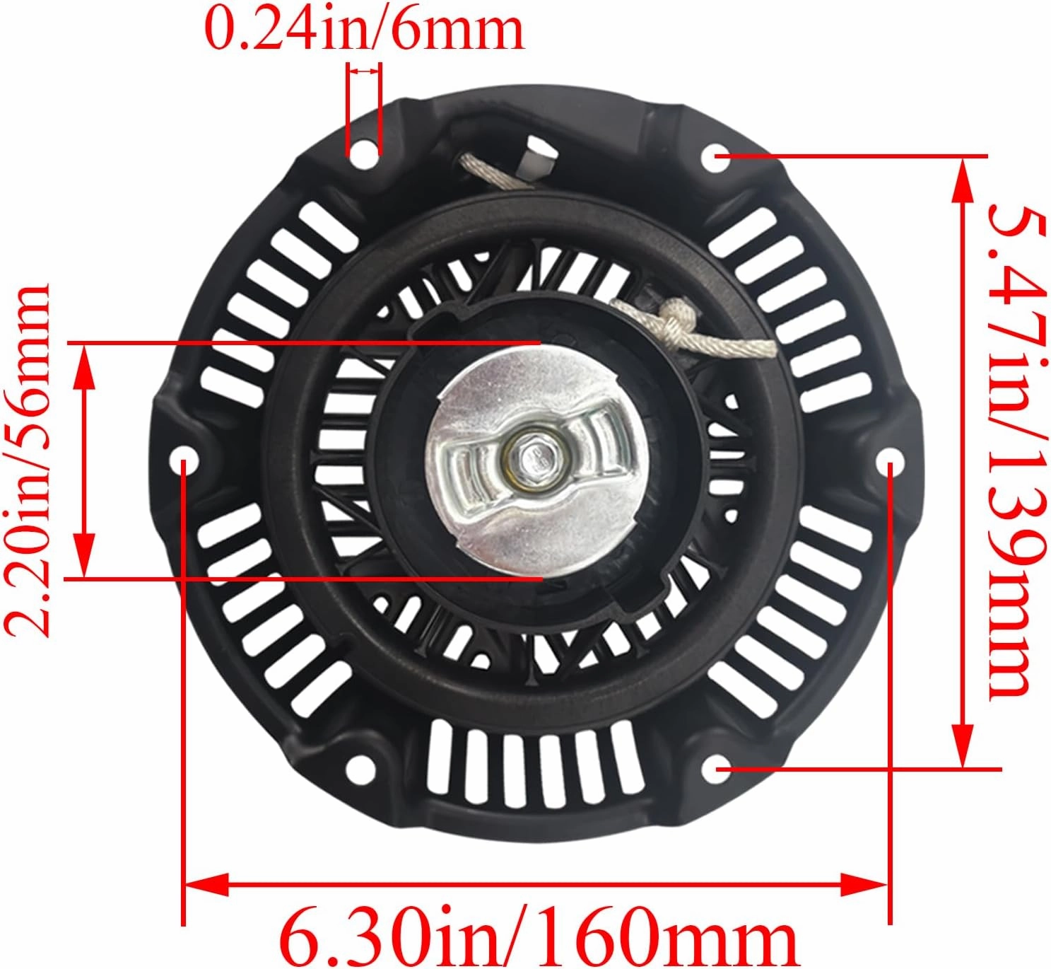 590607 Recoil Starter Compatible with Briggs and Stratton 590607 797276 Pull Start Assembly 163cc 208cc Recoil Starter CR950 CR750 Engine with Pull Rope