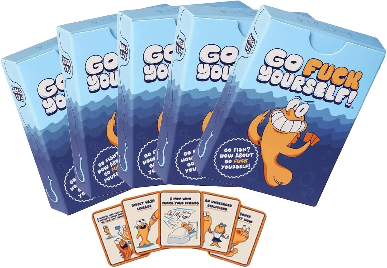 5Pack Go F K Yourself Card Game, 2025 New Go Fish Card of Life's Little, Night Party Games for Adult 2  Players Family, Funny F K FXXK Deck Gifts (5pcs)
