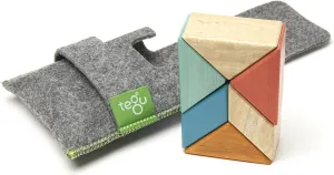 6 Piece Tegu Pocket Pouch Prism Magnetic Wooden Block Set, Sunset