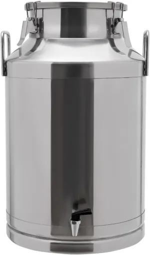60L/ 16Gallon Stainless Steel Milk Can Milk Bucket Milk Jug Wine Pail Bucket Milk Can Tote Jug with Faucet & Sealed Lid Heavy Duty Milk Can Tote Jug, Silver