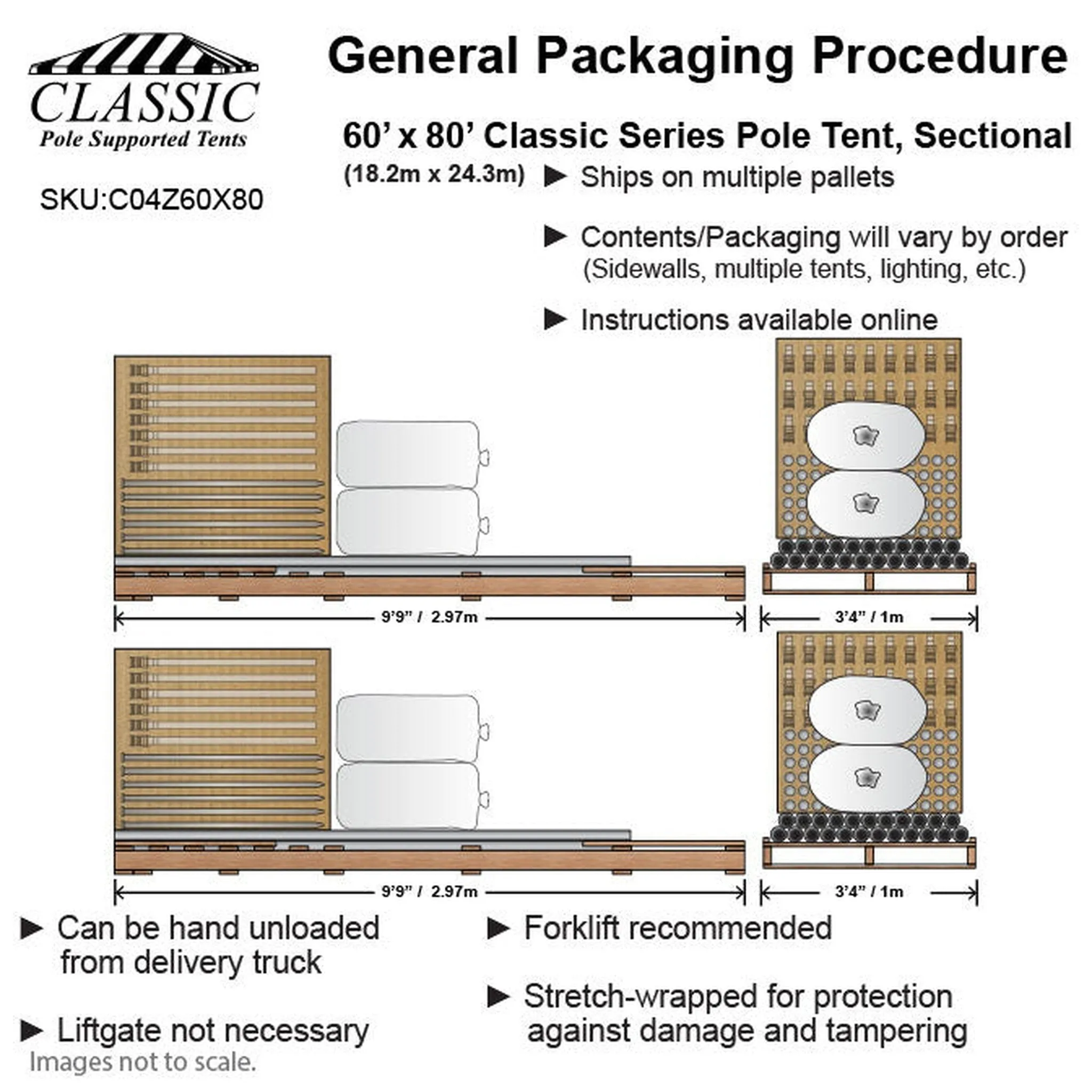 60x80 Classic Series Pole Tent