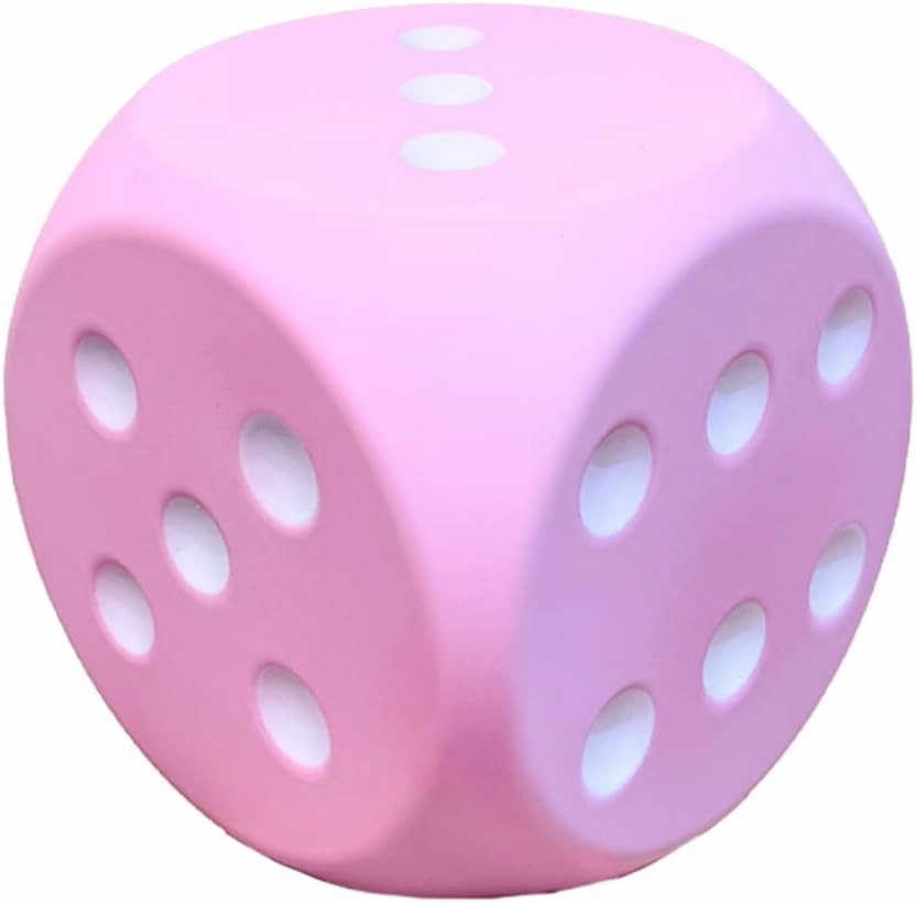 6 Inches Foam Dice Fun Filled Large Educational Toy Giant Dice Decorative Foam Jumbo Dice Big Square Building Blocks for Game Nights and Learning Sessions (Pink)
