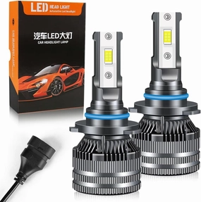 9012 HIR2 for Auto Led Bulb Car Headlight Low Beam High Beams Fog Light Bulbs Lights Head Front Full Lamp (Replacement Assembly White Illumination Accessories) Pack of 2 6000K Plug-N-Play