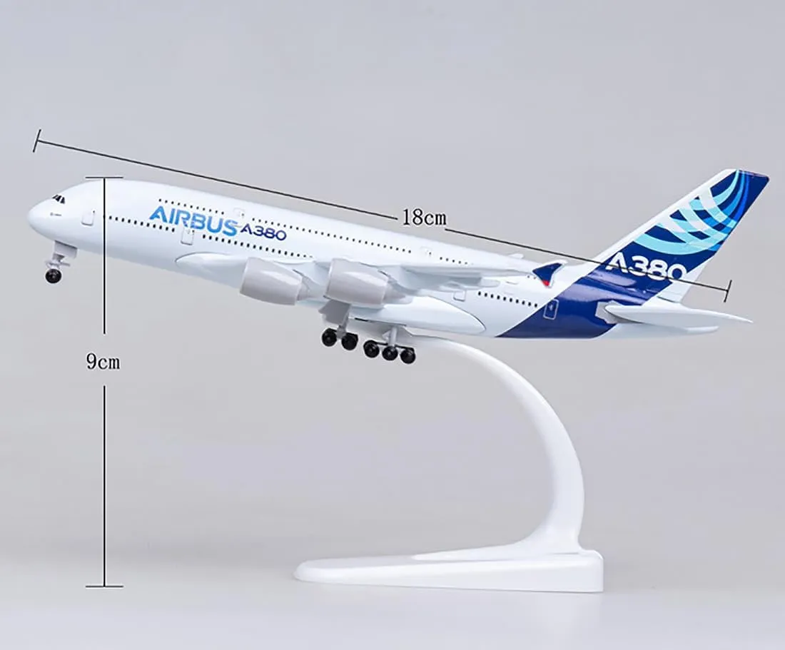 A380 Diecast Airplane Model - 1/400 Scale Metal Prototype Plane for Gift Collectible