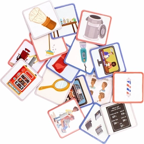 A Day at The Barbershop - Toddler Memory Matching Card Games for Kids - Montessori Learning Toy with African American Boy (Age 3 )