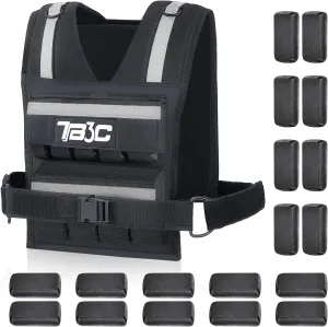 Adjustable Weighted Vest Men 19lbs/ 30lbs/ 40lbs Weights with Reflective Stripe, Weight Vest Woman Workout Vest for Strength Training,Running & Walking.