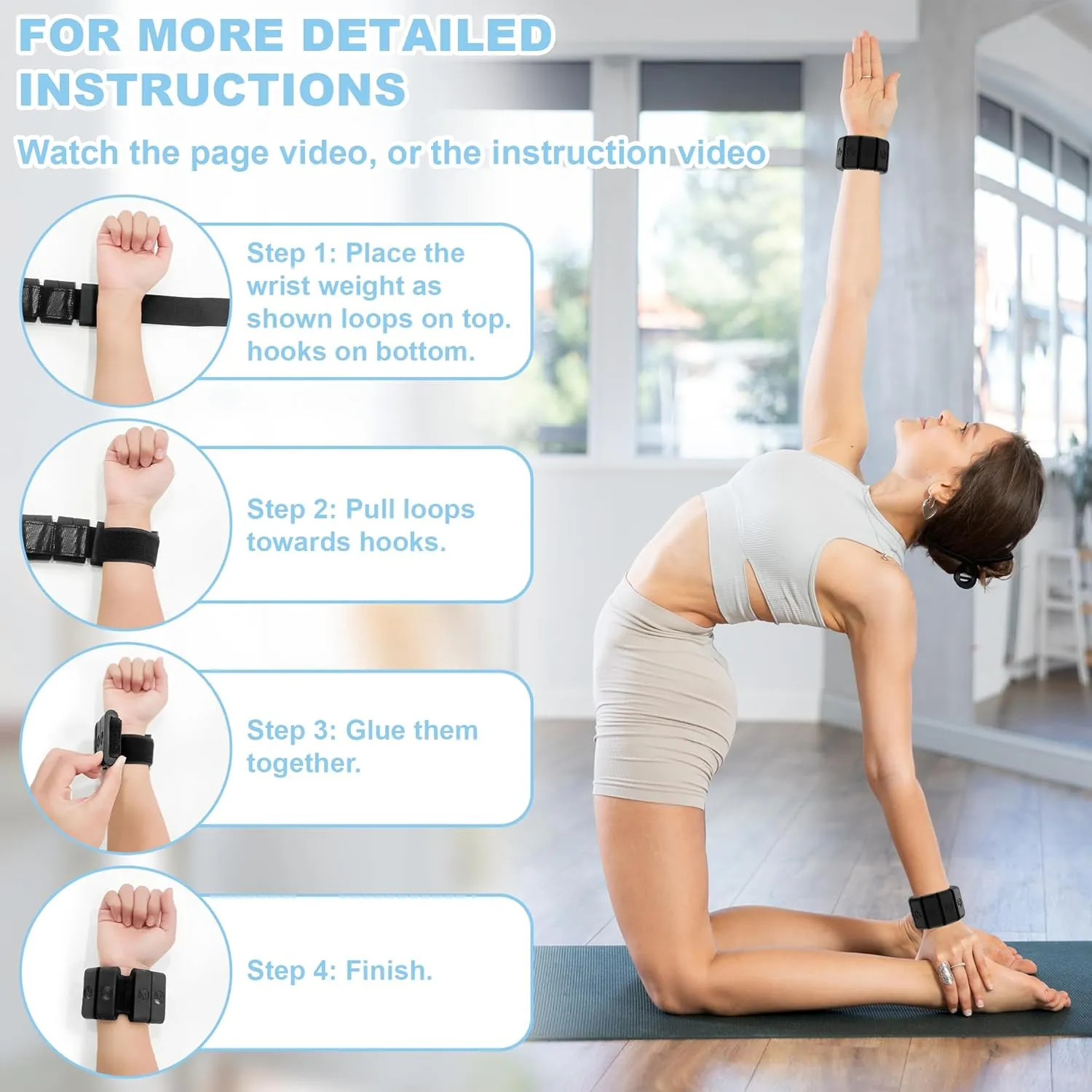 Adjustable Wrist Weights for Women Men, Leg Weights for Women 0.75lb-1lb Each for Walking, Yoga, Dance, Barre, Gym