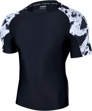 ADOREISM Men's Rash Guard Short Sleeve Quick-Dry UPF 50  Sun Protection Compression Swim Shirts for Men