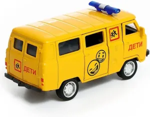 AEVVV Russian UAZ-3962 Minibus Model 1:43 Scale Yellow Metal Transport Inertia Mechanism Collectible Replica with Opening Doors