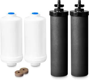 AFC Brand Model # AFC-GVF-CMBPK Water Filters, Compatible with Berkey fluoride, Carbons F 2 Set Include,1 Set Carbons and 1 Sets fluoride - Made in U.S.A 4PK - AFC-GVF-CMBPK-1SETCMBO