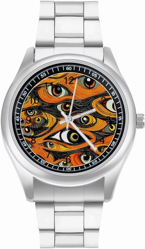 African Eyes Peeping Casual Wrist Watches for Men Classic Business Dress Watch Big Face for Work Gym