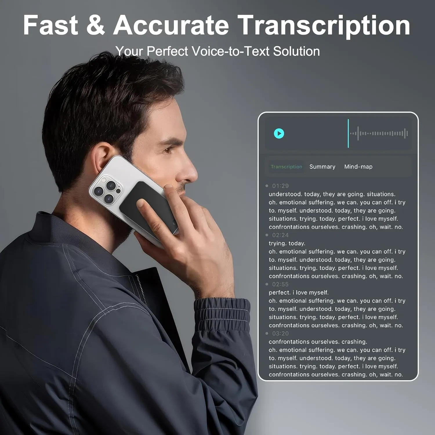 AI Voice Recorder,64GB Note Voice Recorder with Transcribe,Mind Mapping & AI Summary,Digital Voice Recorder with App,Audio Recorder for Lectures,Phone Calls,Meetings,Interviews Etc,Black
