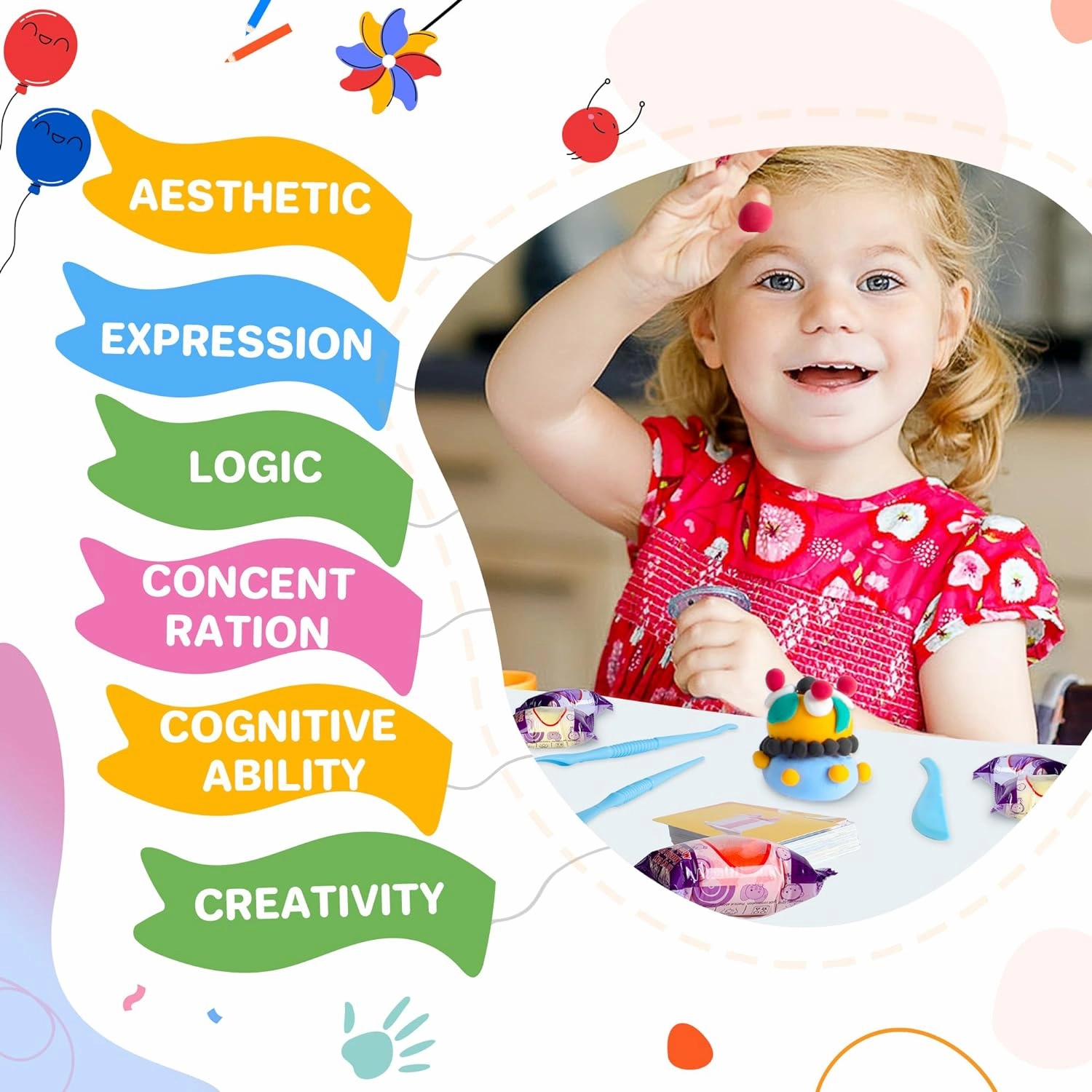 Air Dry Clay 90 Colors, Modeling Clay for Kids, DIY Model Magic Clay, Molding Clay Kit with Sculpting Tools, Non-Sticky Soft and Super Light, Arts and Crafts Gift for Boys Girls Kids.