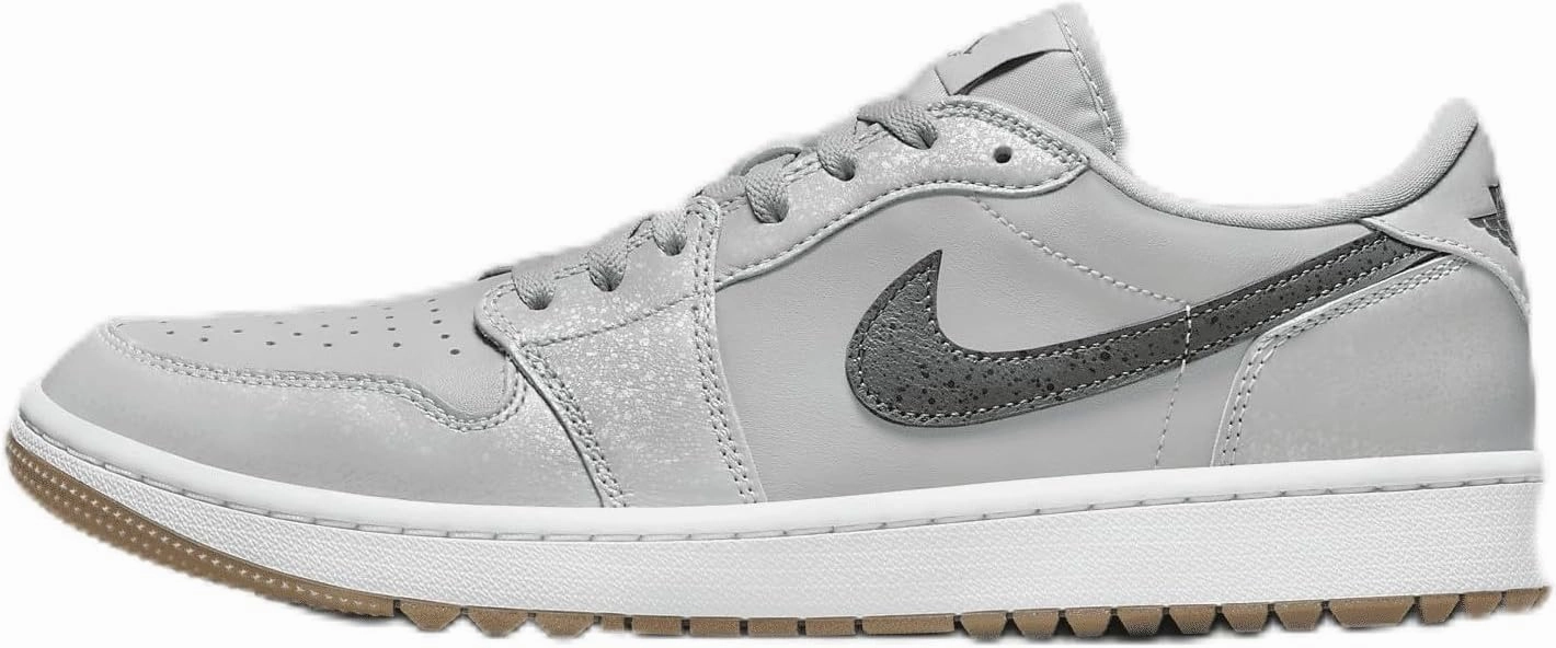 Air Jordan 1 Low G Golf Shoes (DD9315-006, Wolf Grey/White/Gum Medium Brown/Iron Grey) Size 4.5
