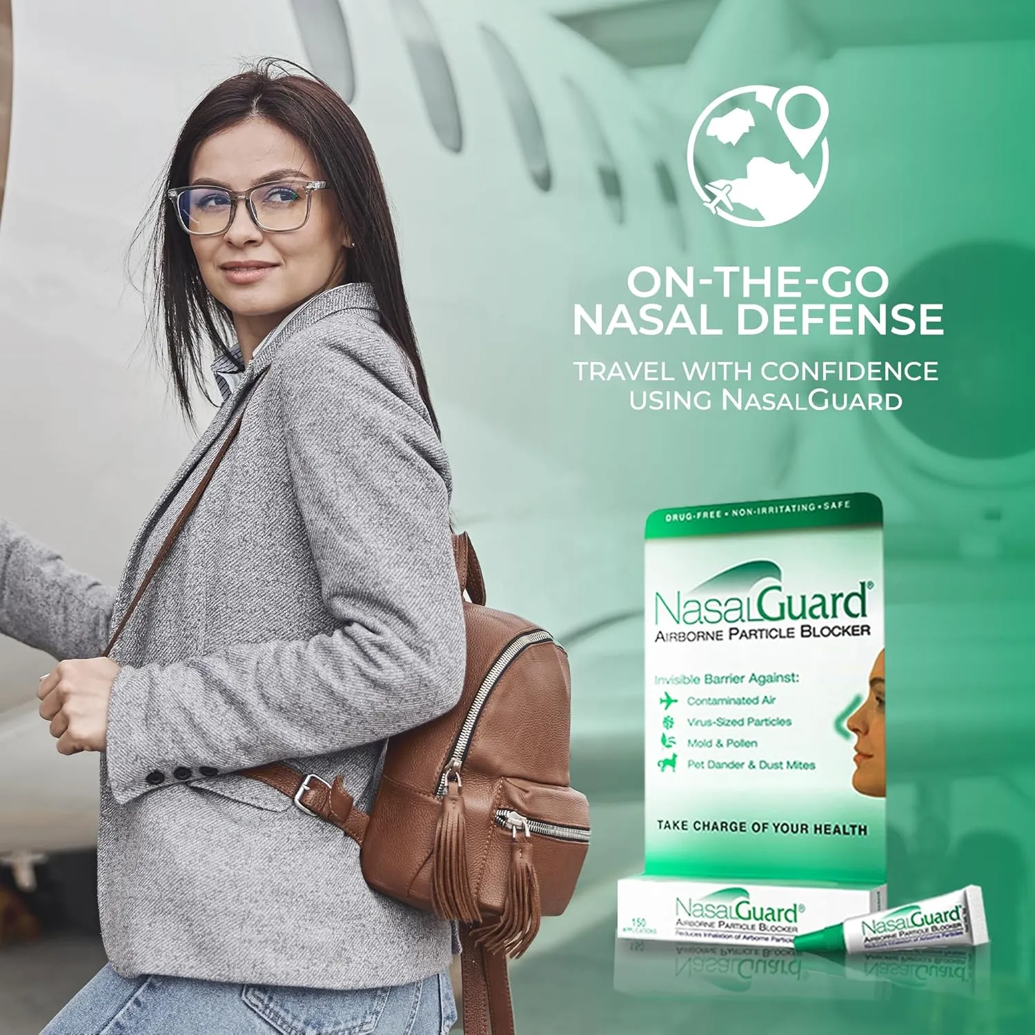 Airborne Particle Blocker Gel - Drug-Free Protection Against Pollutants and Irritants, Suitable for Daily Use, Made in USA, Over 150 Applications (Cool Menthol, Pack of 1)