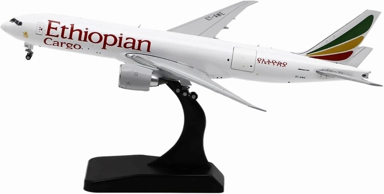 Alloy Collectible Plane 1 400 for Ethiopian Cargo Interactive Boeing B777F Diecast Aircraft Jet Model ET-AWE Miniatures Set